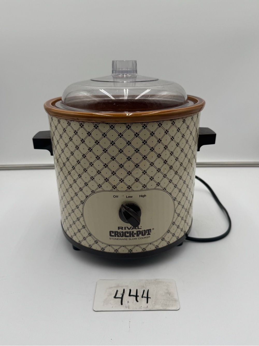 Vintage Rival Crock Pot Stoneware Slow Cooker 3 Qt Tested Works Brown Tan
